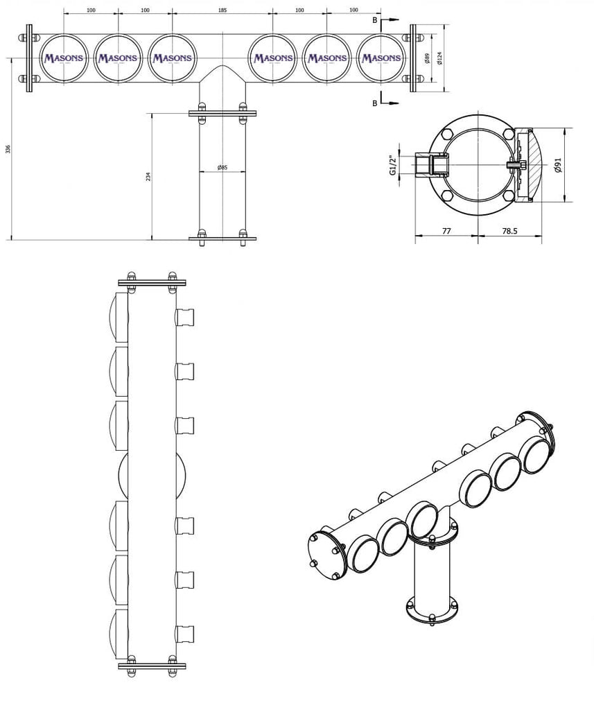 Brewhouse T-Bar 6 Way