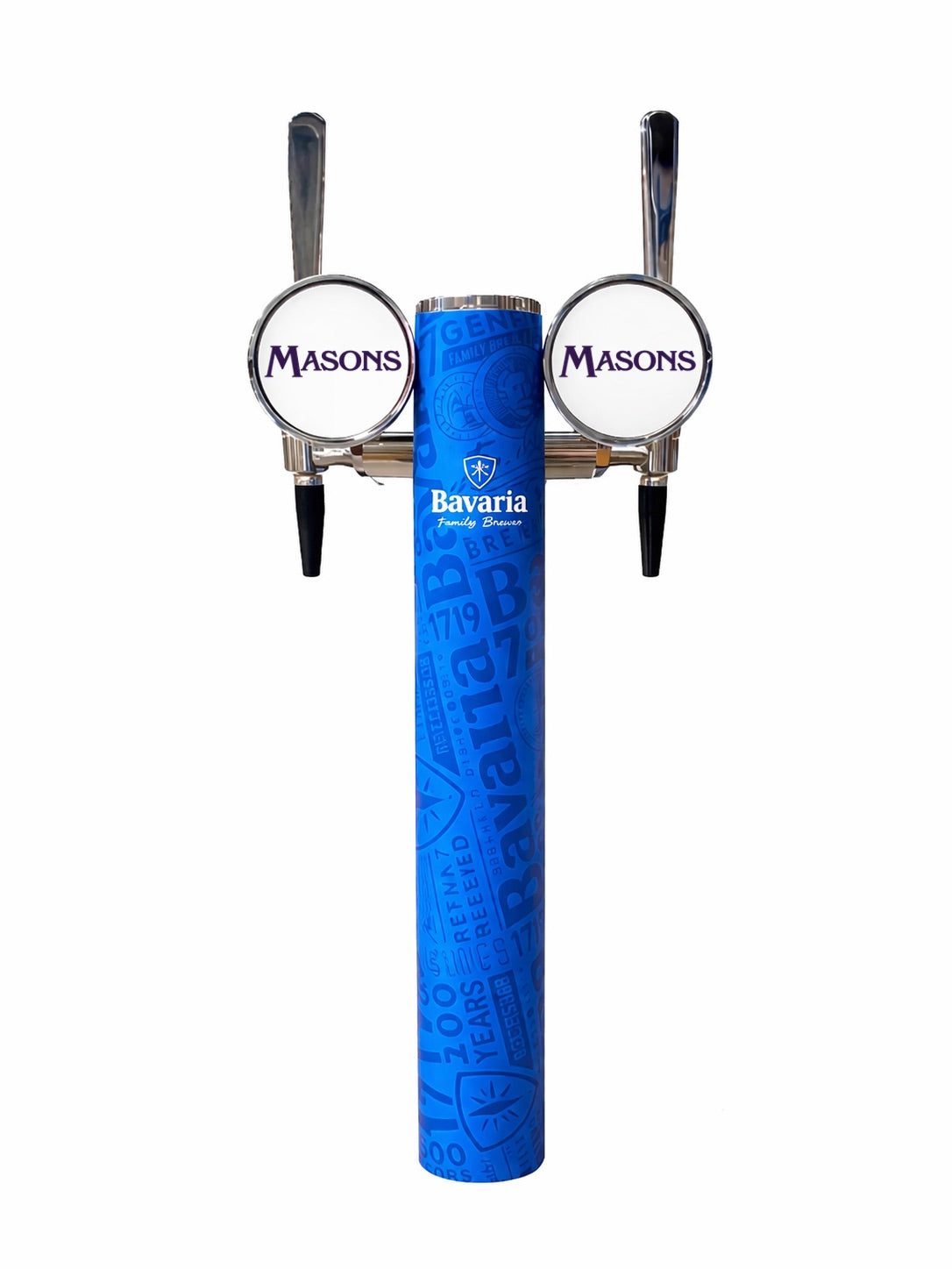 Harry Mason Beta two-way beer font with blue Bavaria custom vinyl wrap
