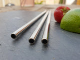 Reusable metal drinking straw serving suggestion