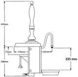 Side dimension drawing for Harry Mason Aston beer engine