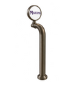 12-inch LED Lense walking stick, antique-brass, through-the-bar
