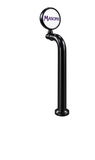 12-inch LED Lense walking stick, black, through-the-bar