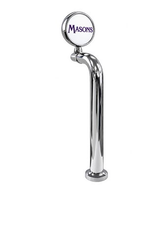12-inch LED Lense walking stick, chrome, through-the-bar