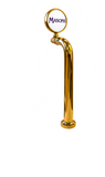 12-inch LED Lense walking stick, gold, through-the-bar
