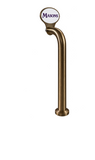 12-inch Oval Lollipop walking stick, antique-brass, through-the-bar