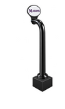 12-inch Oval Lollipop walking stick, black, Clamp On with black base, identical plated unit to Through the Bar