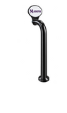12-inch Oval Lollipop walking stick, black, through-the-bar