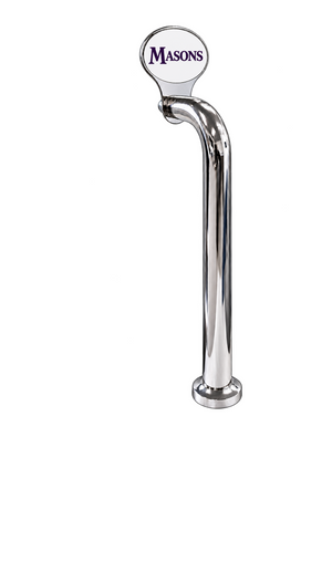 12-inch Oval Lollipop walking stick, chrome, through-the-bar