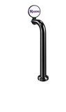 12-inch Round Lollipop walking stick, black, through-the-bar