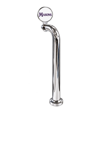 12-inch Round Lollipop walking stick, chrome, through-the-bar