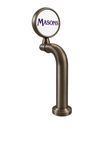 8-inch Slimline Antique Brass Through the Bar LED Masons badge with clean brushed elbow