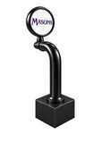 8-inch Slimline led, black, Clamp On, standard black pedestal