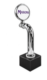 8-inch Slimline led, chrome, Clamp On, standard black pedestal