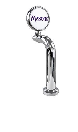 8-inch Slimline chrome through the bar with LED Masons badge