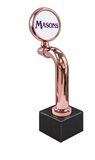 8-inch Slimline led, copper, Clamp On, standard black pedestal