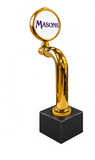 8-inch Slimline led, gold, Clamp On, standard black pedestal