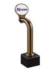 8-inch Slimline oval, antique-brass, Clamp On, standard black pedestal