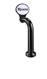 8-inch Slimline Oval Lollipop, black, through-the-bar, Masons logo