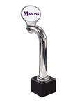 8-inch Slimline oval, chrome, Clamp On, standard black pedestal