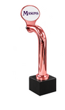 8-inch Slimline oval, copper, Clamp On, standard black pedestal