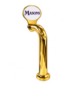 8-inch Slimline Oval Lollipop, gold, through-the-bar, Masons logo