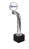 8-inch Slimline round, chrome, Clamp On, standard black pedestal