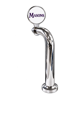 8-inch Slimline round, chrome, through-the-bar, Masons badge