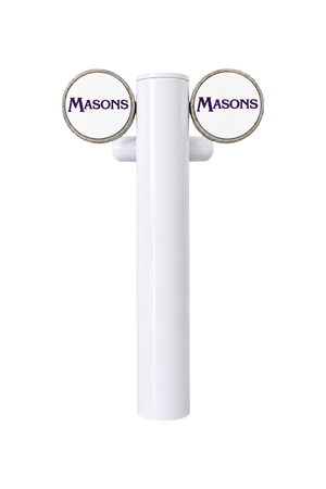 Two-Way Beta Beer Font in white finish on transparent background