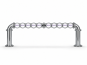 Brewhouse 10-way bridge chrome, Through the Bar, Masons badges, without taps or handles