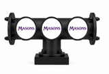 Brewhouse 3-way Lowline T-bar in black clamp mounting with Masons badge logos