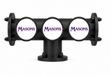 Brewhouse 3-way Lowline T-bar in black through mounting with Masons badge logos