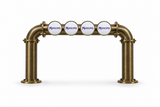 Brewhouse 4-way bridge antique-brass, Through the Bar, Masons badges, without taps or handles