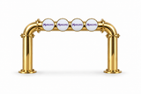 Brewhouse 4-way bridge gold, Through the Bar, Masons badges, without taps or handles