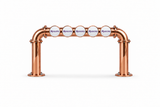 Brewhouse 5-way bridge copper, Through the Bar, Masons badges, without taps or handles