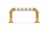 Brewhouse 5-way bridge gold, Through the Bar, Masons badges, without taps or handles