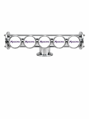 Harry Mason Brewhouse 5-way Lowrider in chrome, through-the-bar mounting, Masons logos