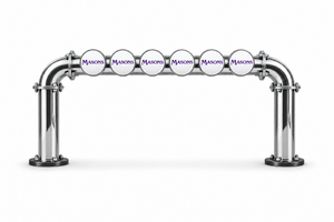 Brewhouse 6-way bridge chrome, Through the Bar, Masons badges, without taps or handles
