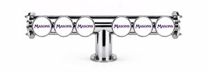 Harry Mason Brewhouse 6-way Lowrider in chrome, through-the-bar mounting, with Masons logos