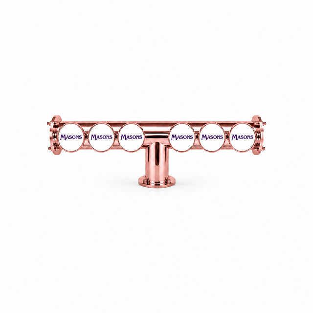 Harry Mason Brewhouse 6-way Lowrider in copper, through-the-bar mounting, with Masons logos