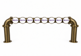 Brewhouse 8-way bridge antique-brass, Through the Bar, Masons badges, without taps or handles, plain white background