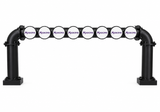 Brewhouse 8-way bridge black, Clamp On, Masons badges, without taps or handles, plain white background