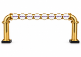 Brewhouse 8-way bridge gold, Clamp On, Masons badges, without taps or handles, plain white background