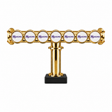 Brewhouse 7-way T-bar in Gold, clamp-on mounting