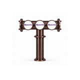 Brewhouse 3-way T-bar in brushed Antique Copper, through-the-bar mounting