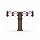 Brewhouse 4-way T-bar in brushed Antique Copper, through-the-bar mounting