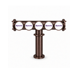 Brewhouse 5-way T-bar in brushed Antique Copper, through-the-bar mounting