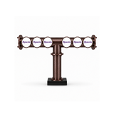 Brewhouse 6-way T-bar in brushed Antique Copper, clamp-on with black base mounting