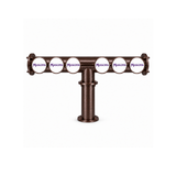 Brewhouse 6-way T-bar in brushed Antique Copper, through-the-bar mounting