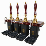 Four-pull beer engine – brass and mahogany with matching mahogany handles