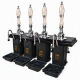 Four-pull beer engine – chrome and black, white crackled truncheon handle
